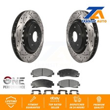 Front Coated Drill Slot Disc Brake Rotor Ceramic Pad Kit For 2015-2020 Acura TLX