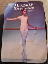 80s Danskin Girls Classic Leotard Sz 12/14 New Out Of Pkg Black