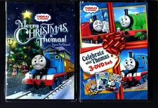 THOMAS FRIENDS DVD CELEBRATE WITH THOMAS 3-DVD SET & MERRY CHRISTMAS THOMAS NEW