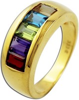Amethyst Ring Gelbgold 333 8K Blautopas Citrin Peridot Granat 18