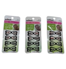Lot 3 Packs Of Scunci No-Slip Grip All Day Hold Hair Snap Clips, 12 Clips Total
