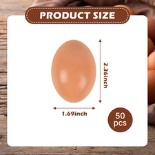 Wooden Fake Eggs, 10 Pcs Wooden Chicken Eggs Faux Eggs for DIY Crafts Egg Pai...