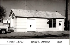 Frisco Railroad Train Station Depot Buhler KS Kansas Postcard