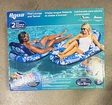 Aqua Pool Lounge and Tanner Inflatable Pool Float Lounges 2-Pack 56 in