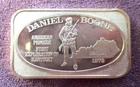 Daniel Boone American Pioneer Rare USSC  1 Troy Oz. .999 Fine Silver Bar 1973
