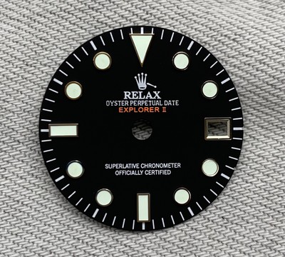 Dial Maker Relax Dial Matte Black Explorer II for seiko mod NH34 - Main Image