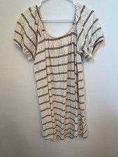 American Eagle Off-Shoulder Striped Cotton Dress Medium