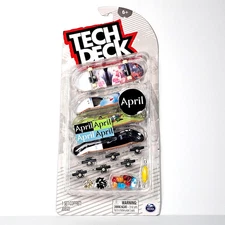 TECH DECK Ultra DLX APRIL Skateboards - Pack of 4 Fingerboard Toys - Spin Master