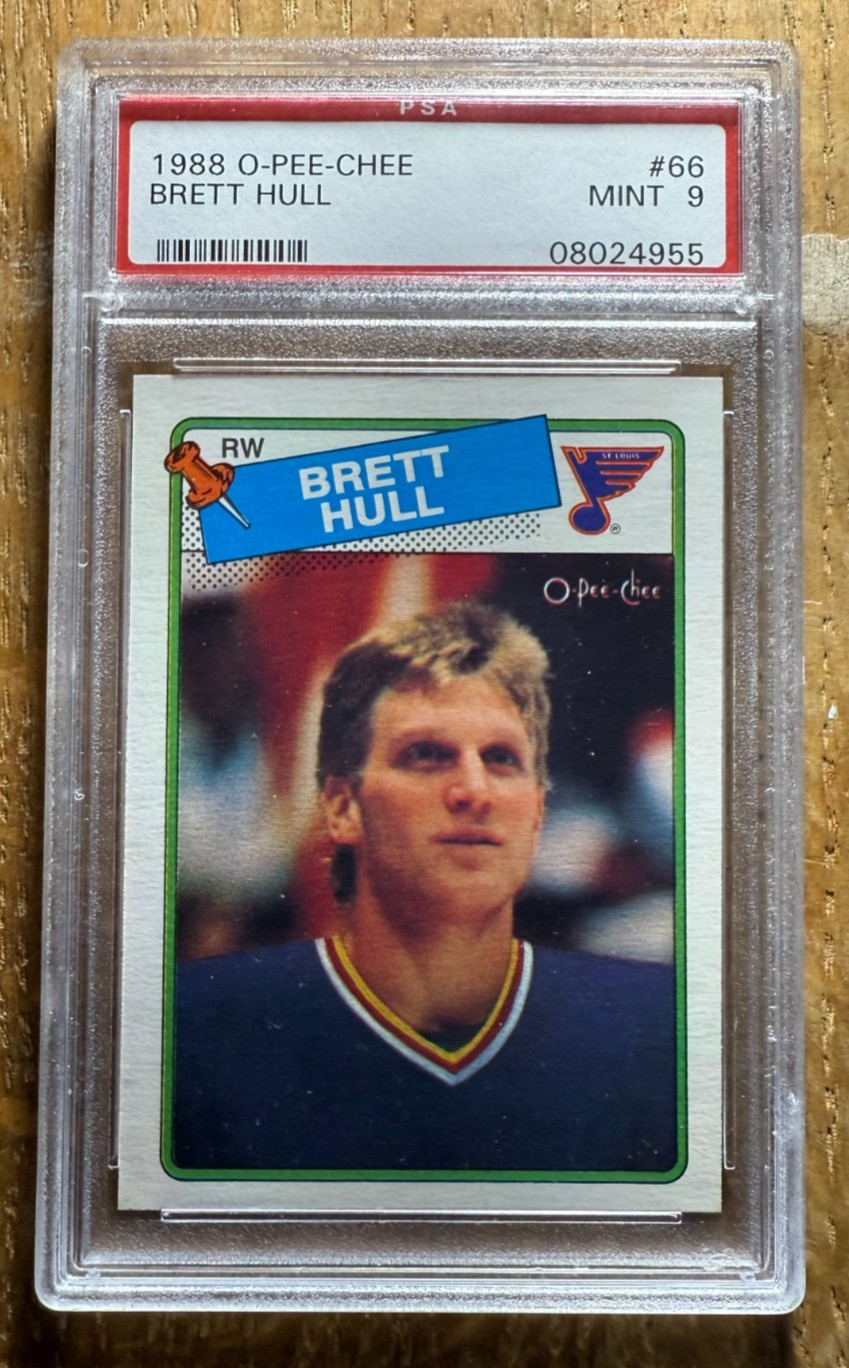1988-89 O-Pee-Chee #66 Brett Hull RC...PSA 9 MT...St. Louis, Detroit HOF Great