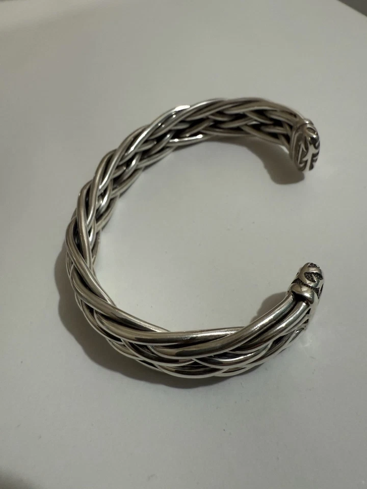 Scott Kay Heavy Woven Cuff Bracelet Sterling Silver Mens Large Excellent Conditi - Image 4 of 4