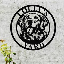 Custom Dog Name Metal Sign, Personalized Pet Wall Art Yard Decor Gift