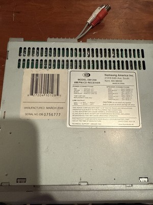 Durabrand AM/FM/CD  Receiver Car Radio Model DB1200 Untested