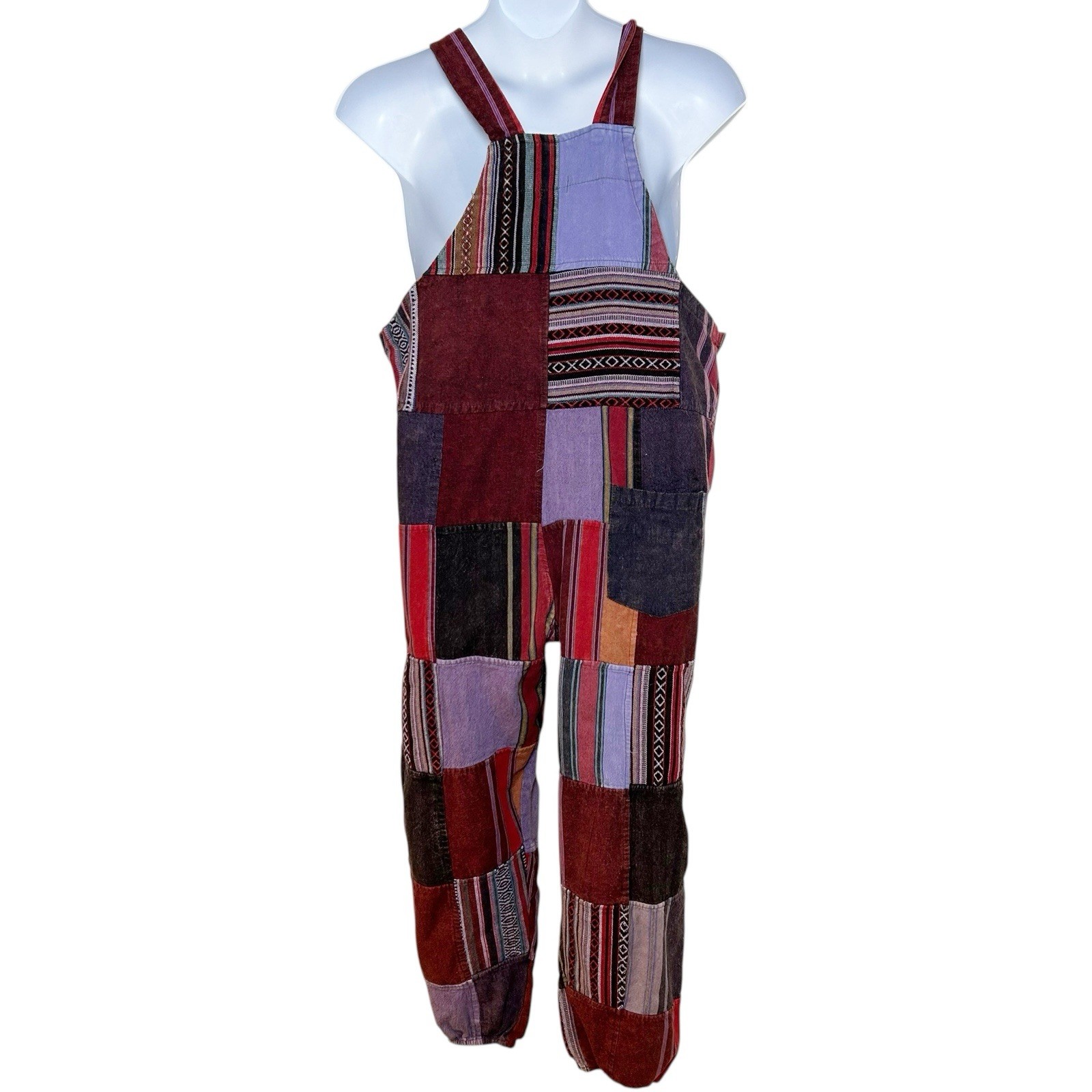 Rising International patchwork overall joggers si… - image 3