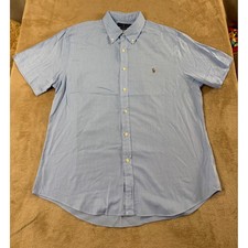 Polo Ralph Lauren shirt Men's XL Sky blueChambray button down short sleeve EUC