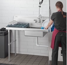 Regency 4' Soiled / Dirty Dish Table 16 Gauge  - Left Drainboard