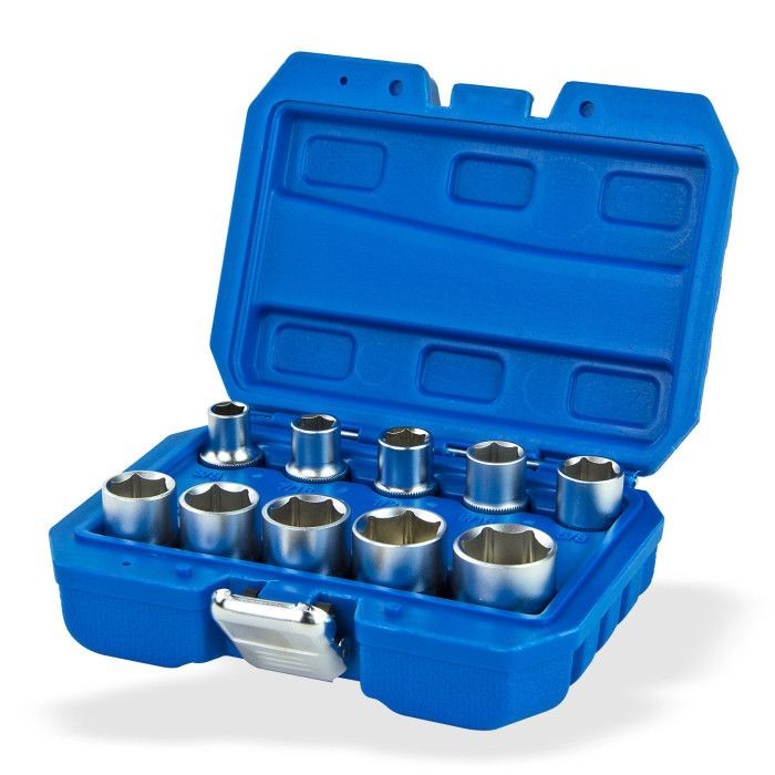 Douilles en pouce chrome vanadium 1/2 pouce en coffret de 10 pièces D22089