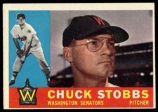 1960 Topps #432 Chuck Stobbs Washington Senators Gray Back VG