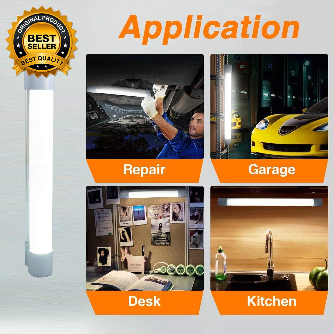 Rechargeable Light LED Tube Magnetic Light 4000Lumens 5200Mah 5 Levels Dimming