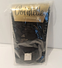 New Vtg Berkshire pointelle stockings large 10 - 11 1/2 black