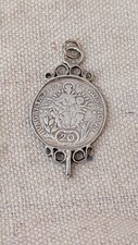 PENDENTIF MONNAIE HONGROISE VINTAGE EN ARGENT OU CLÉ DE MONTRE DE POCHE