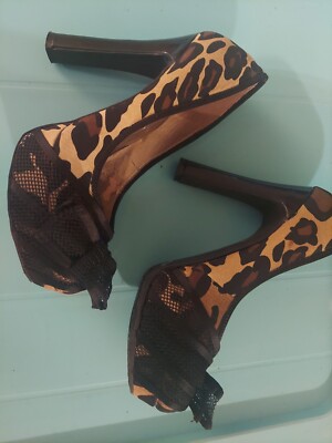 BCBG Paris Cheetah Print Platform Stiletto Pumps 6.5B | eBay Bcbg cheetah platform heels main image 0