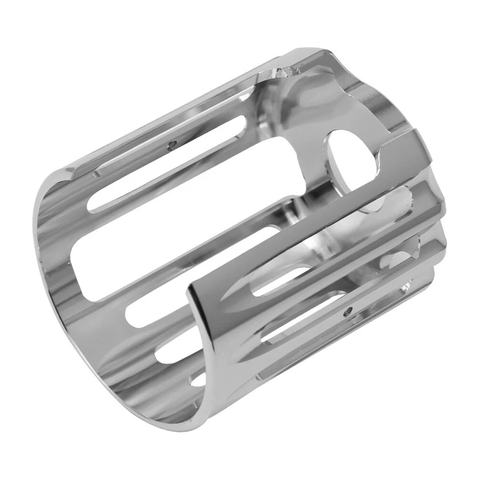 Chrome CNC Oil Filter Cover Cap Trim For Harley Road King Dyna Fatboy Softail - Image 4 of 4