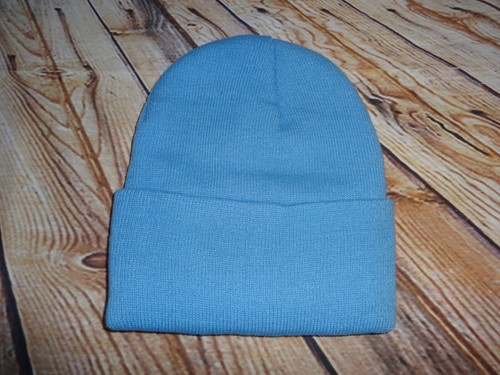 Blue Knit Beanie Skull Cap Winter Hat 