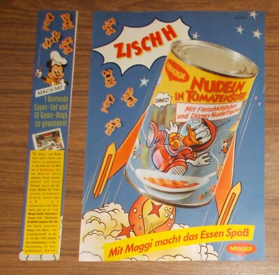 Seltene Werbung Nintendo NES SUPER SET Maggi Nudeln Donald Duck Promo 1992