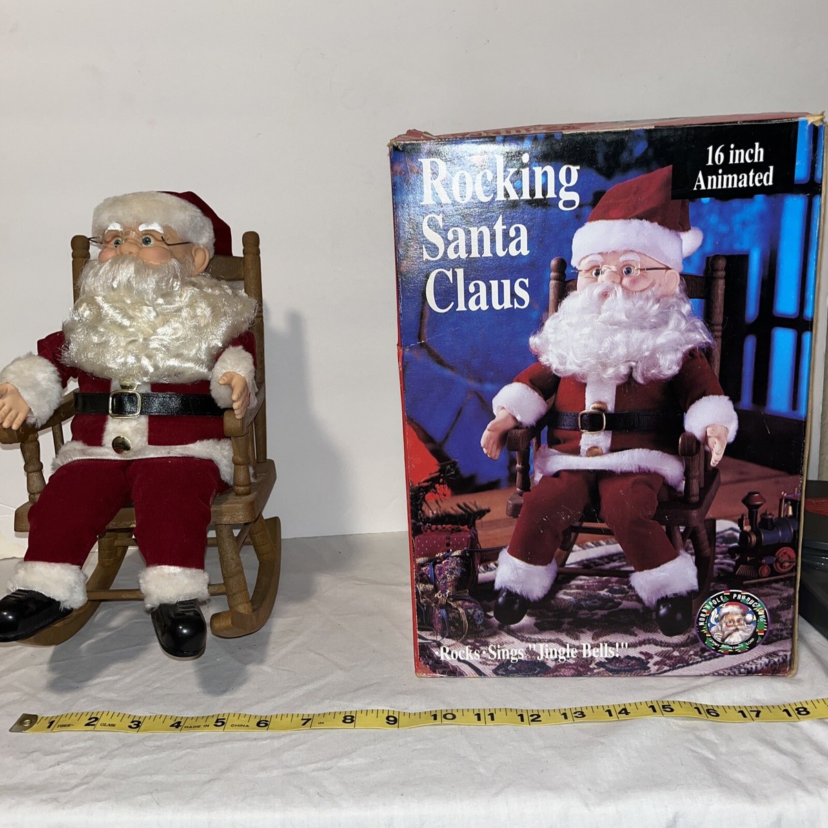 アンティークサンタクロース Vintage Gemmy Rocking Santa Claus Christmas Rocking Chair Figures