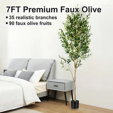 7FT Tall Large Faux Realistic Olive Trees Artificial Olive Tree For Indoor Room