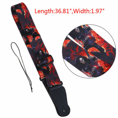 Skull Grim Reaper Guitar Strap Rock Metal Bass Acoustic Electric Free Ship New