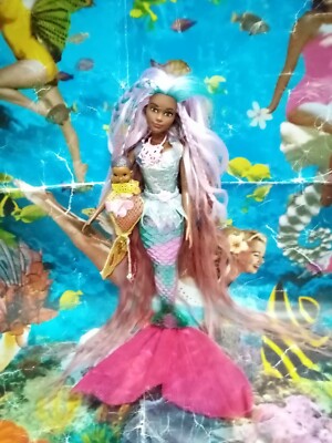 Barbie Mermaid Colour Reveal Doll ooak Black African American