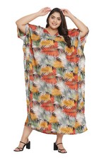 Women Plus Size Multicolor Kaftan Maxi Dress Beach Boho Loose Caftan Summer Gown