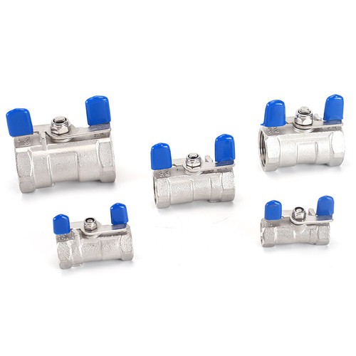 Stainless Steel Ball Valve One-Piece 2-Way Butterfly Handle 1/4" 3/8" 1/2" SS304 - Picture 3 of 13