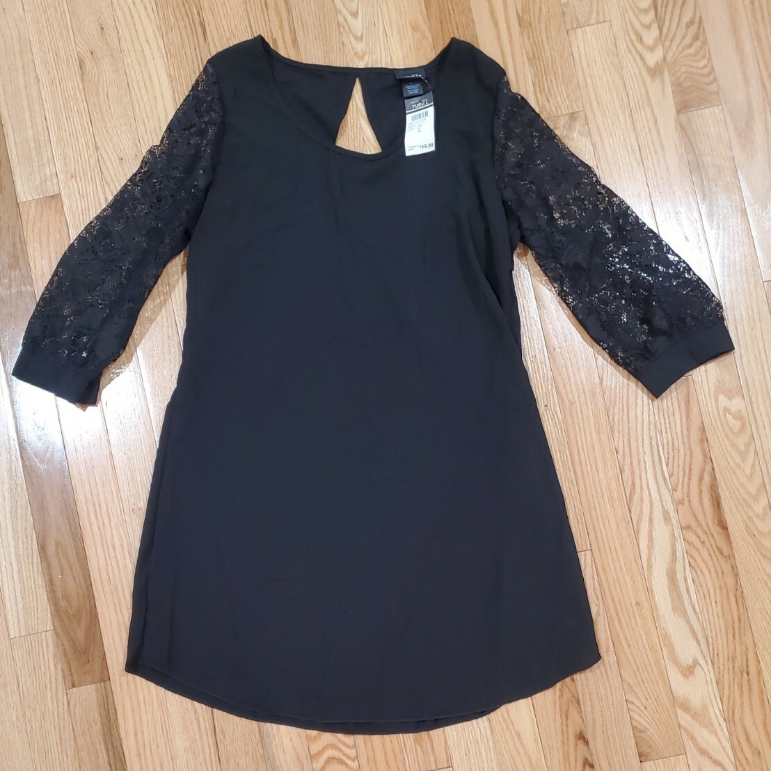 Brand New Rue 21 Black Lace sleeve dress nwt | eBay