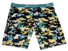 Ethika the Staple Teal Yellow Black White Camouflage Boxers Mn's 3XL (42-44) NIP