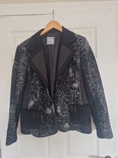 Kstn Kirsten Jacket Black And Grey Patterned Size 14-16