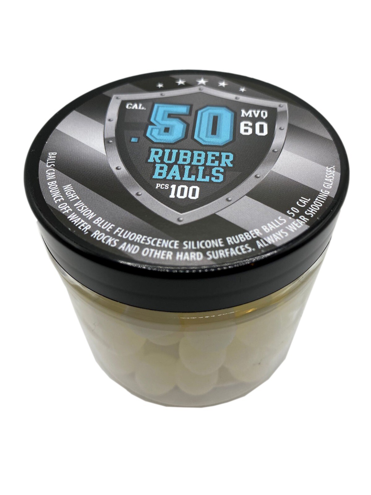 100 x Blue Glowing Rubber Balls Paintballs Ammo 50 caliber TR50 hdr t4e