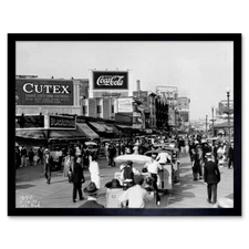 Vintage Atlantic City Boardwalk Fair Jersey 12X16 Inch Framed Art Print