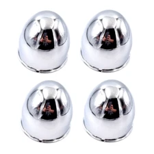 Set of 4 Gorilla Chrome Bullet Style Push Thru 4.25" OD Wheel Center Cap HC202BT