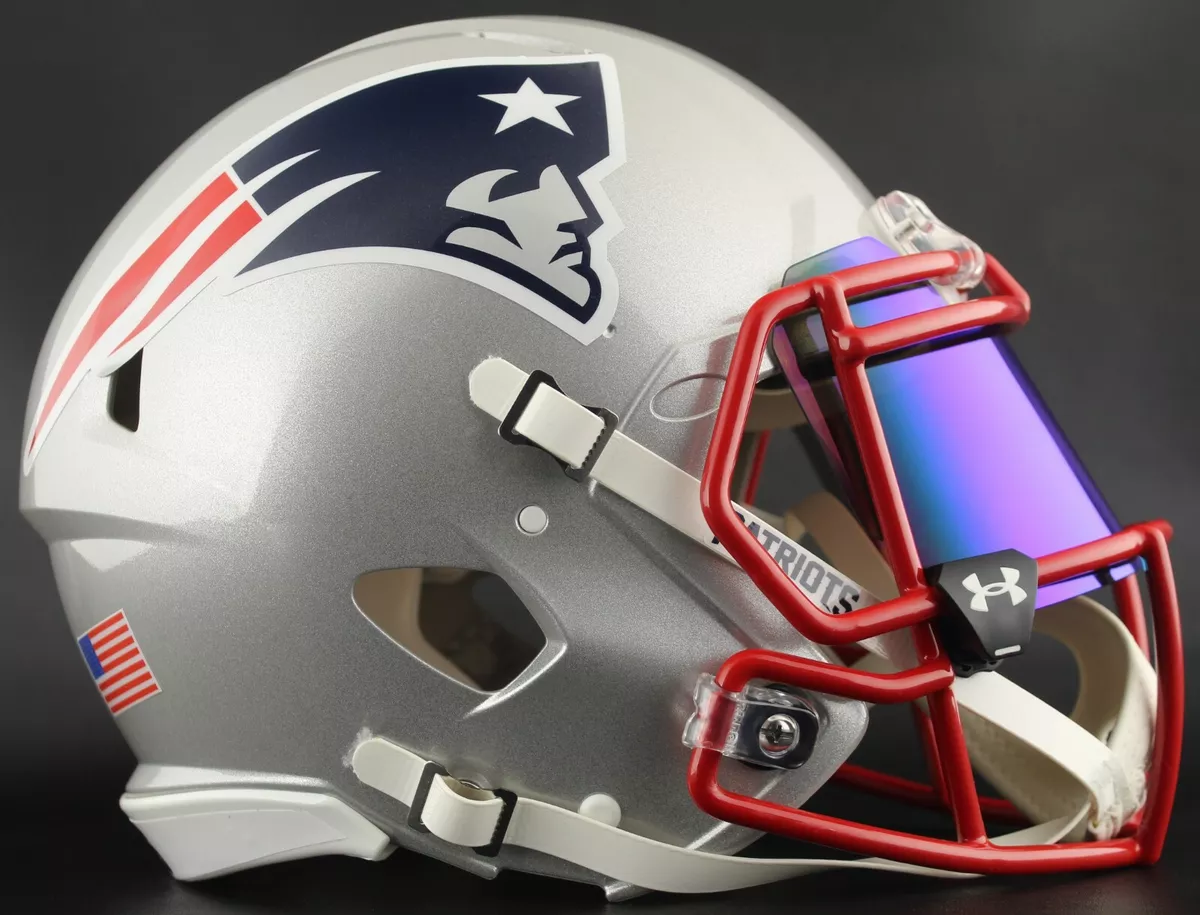 NEW ENGLAND PATRIOTS NFL Football Helmet with BLUE/GREEN Visor