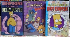 Lot of 3 Simpsons graphic novels Belly Buster, Madness, Bart (Perennial, 2002)