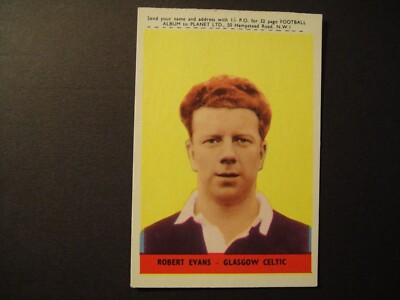 A&BC GUM FOOTBALLERS WITH PLANET No41 ROBERT EVENS GLASGOW CELTIC 