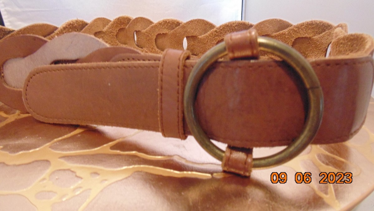Vintage Women\'s Hollister Tan Leather Belt with Round Buckle Hollister Women main image 3
