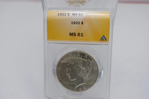 1922 ANACS  MS61 PEACE SILVER DOLLAR - FREE SHIPPING!