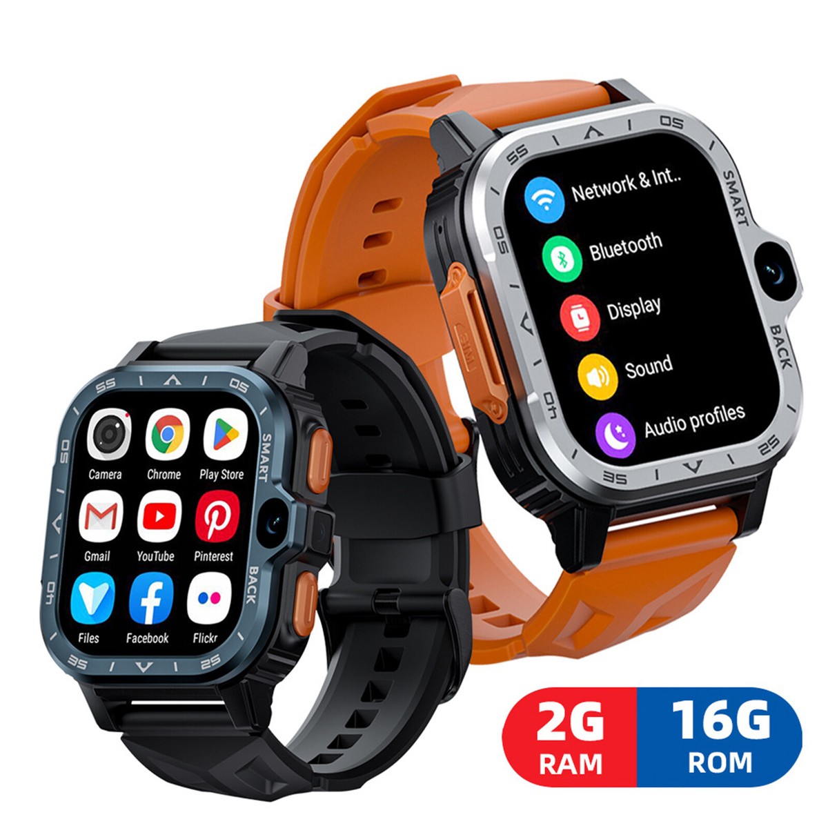 2G+16G WiFi 4G Android Smart Watch Dual Camera Sports Watch Fitness Tracker  GPS