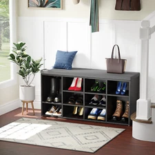 Shoe Bench Storage Bench Entryway Bench Shoe Storage Organizer with Cushion