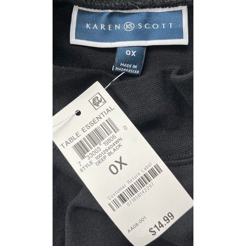 Karen Scott Deep Black Mock-Neck Top Plus Size 0X NWT - Picture 4 of 6
