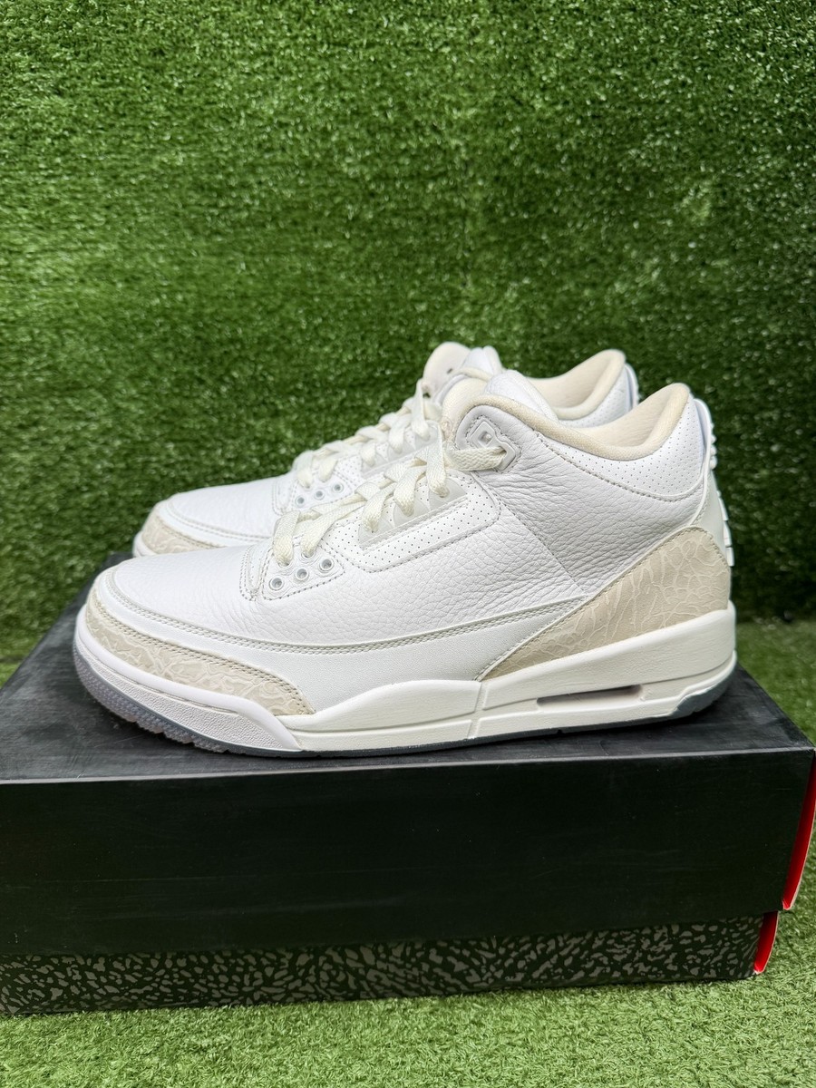 Size 8.5 - Air Jordan 3 Retro Triple White 191885403656| eBay