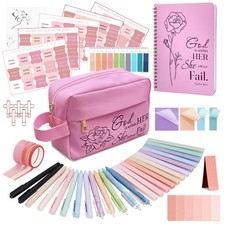48 Pcs Bible Study Supplies for Women, Bible Journaling Kit Includes Bible Pe...